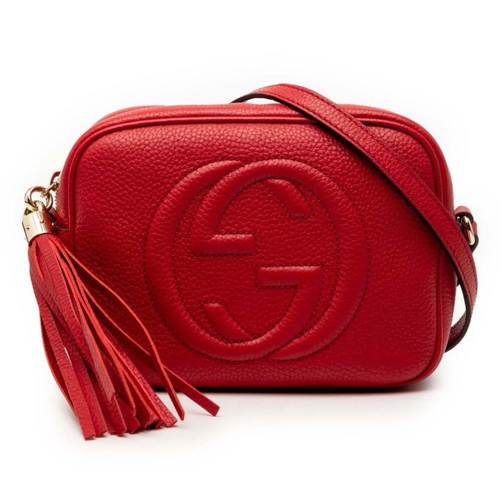 GUCCI Red Leather Shoulder Bag - Picture 1 of 6